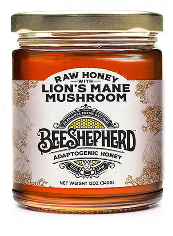 Bee Shepherd Lion's Mane Mushroom in Raw Honey 12 oz