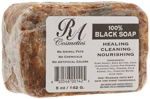 African Black Soap Bar Unscented 5 oz