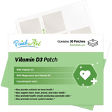 Vitamin D3 with K2 Vitamin Patch: 30-Day Supply