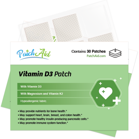 Vitamin D3 with K2 Vitamin Patch: 30-Day Supply